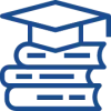 graduation cap balanced on stack of books